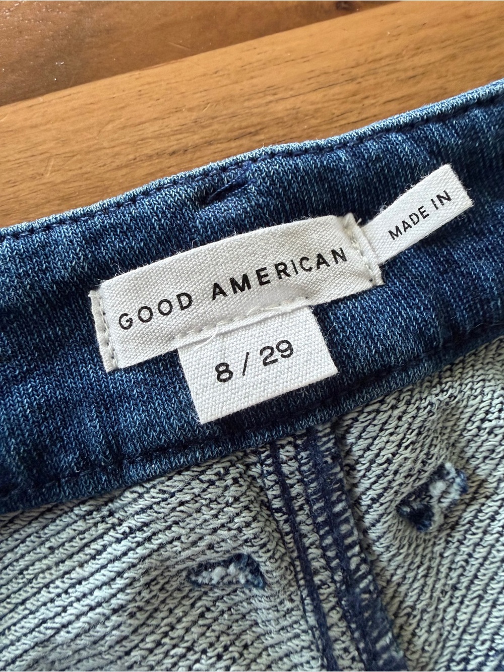 Good American Dark Blue Wide Leg Cargo Jeans - Picture 3 of 3